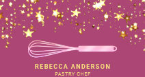 Gold Confetti Pink Whisk Pastry Chef Bakery Business Card