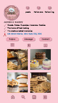 Cute Bakery Trendy Instagram Blush Pink Add Photos Business Card
