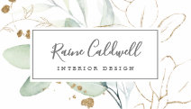 Airy Greenery and Gold Leaf Business Card