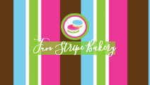 Cute Colorful Bakery Macaroons Fun Stripe Business Card