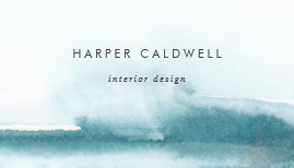 Modern Watercolor   Teal Business Card