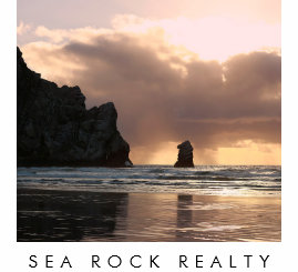 Unique Real Estate Agent Rocks Ocean Beach Photo  Square Business Card