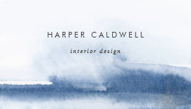 Modern Watercolor   Blue Business Card