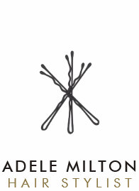 Minimal Elegant Black White Bobby Pins Hair Square Business Card