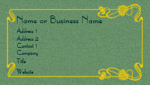 Gold Art Deco Border on Green Business Card