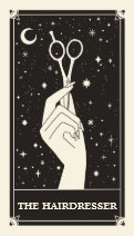 Celestial Tarot Hairdresser Black Business card