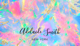 neon colors gemstone opal texture business card