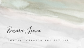 Elegant Sage Green and Gray Watercolor Business Card