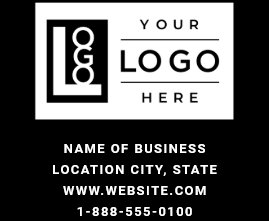 Modern Black Custom Logo and QR Code Square Business Card