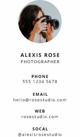 Photography Modern Minimal Simple Photo Business Card