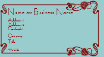 Deep Red Art Deco Border Business Card