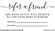 Business Referral Card Refer a Friend Card