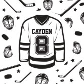 Hockey black and White 6th Birthday Paper Plates