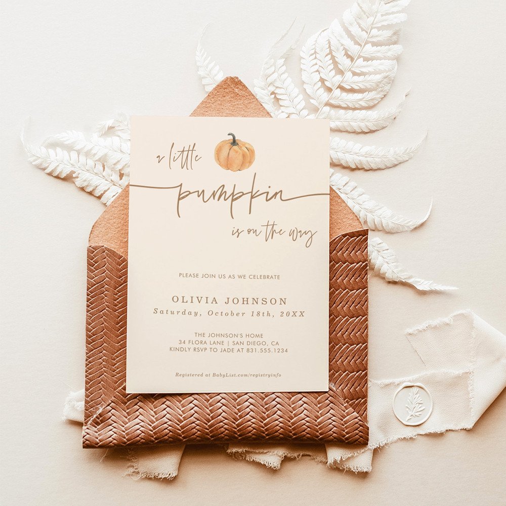 A fall baby shower invitation