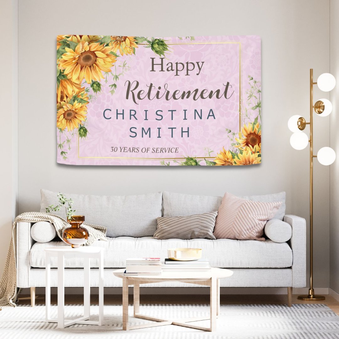 Rustic Sunflower Elegant Summer Retirement Party Banner (Rustic Sunflower Elegant Summer Retirement Party Banner)