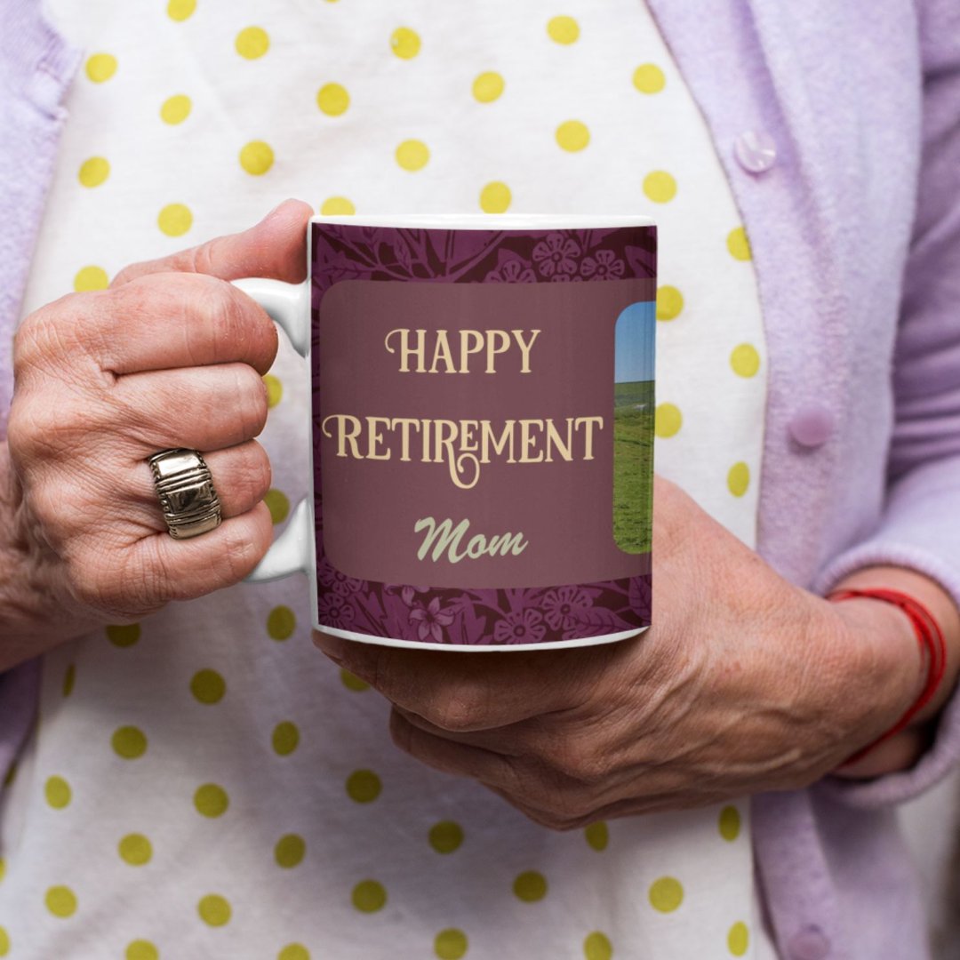 Personalized Happy Retirement Gifts for Mom Red Coffee Mug (Personalized Happy Retirement Gifts for Mom Red Coffee Mug)