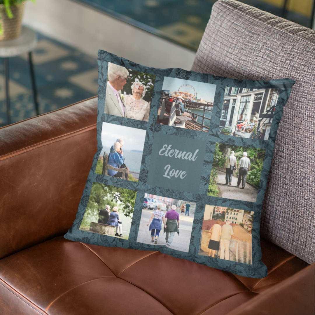 Personalized Gifts for Older Parents Couples Green Throw Pillow (Personalized Gifts for Older Parents Couples)