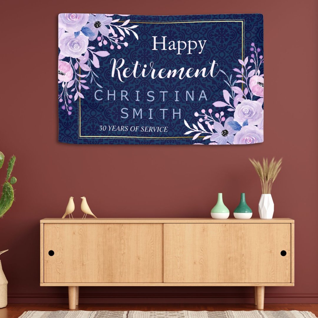 Dreamy Lilac Pastel Watercolor Retirement Party Banner (Dreamy Lilac Pastel Watercolor Retirement Party Banner)