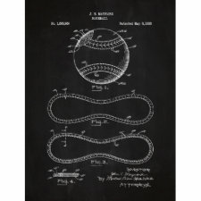Vintage Baseball Patent Chalkboard Screen Print