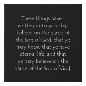 1 John 5:13 typographic Bible verse print