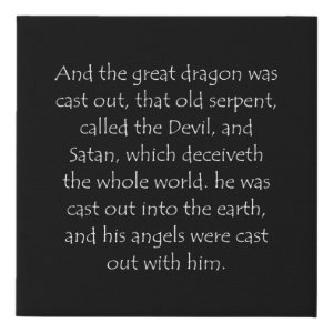 Revelation 12:9 typographic Bible verse print