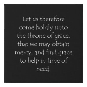 Hebrews 4:16 typographic Bible verse print