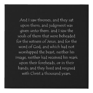 Revelation 20:4 typographic Bible verse print