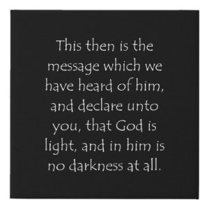 1 John 1:5 typographic Bible verse print