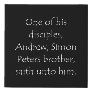 John 6:8 typographic Bible verse print