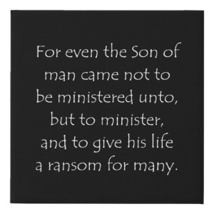 Mark 10:45 typographic Bible verse print