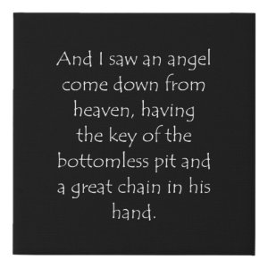 Revelation 20:1 typographic Bible verse print
