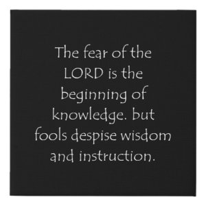 Proverbs 1:7 typographic Bible verse print