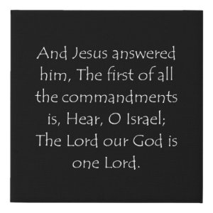 Mark 12:29 typographic Bible verse print