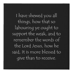 Acts 20:35 typographic Bible verse print