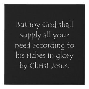 Philippians 4:19 typographic Bible verse print