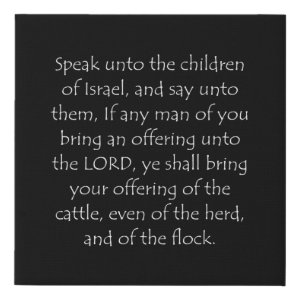 Leviticus 1:2 typographic Bible verse print