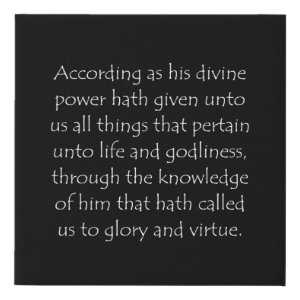 2 Peter 1:3 typographic Bible verse print