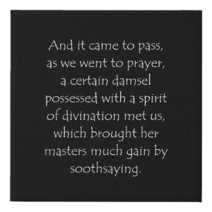 Acts 16:16 typographic Bible verse print