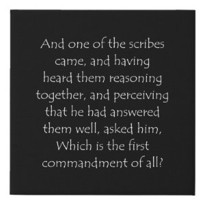 Mark 12:28 typographic Bible verse print