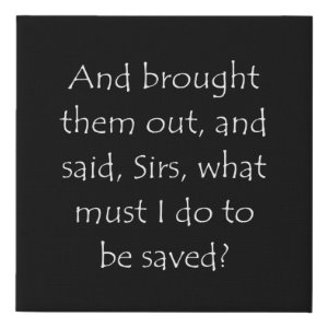 Acts 16:30 typographic Bible verse print