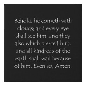 Revelation 1:7 typographic Bible verse print