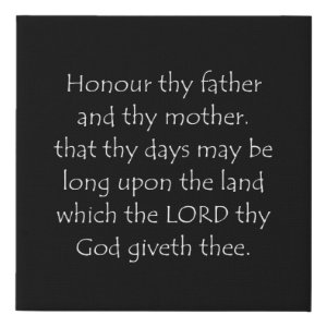 Exodus 20:12 typographic Bible verse print