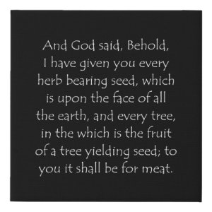 Genesis 1:29 typographic Bible verse print