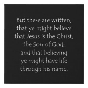 John 20:31 typographic Bible verse print