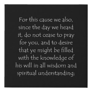 Colossians 1:9 typographic Bible verse print