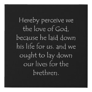 1 John 3:16 typographic Bible verse print