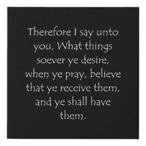 Mark 11:24 typographic Bible verse print
