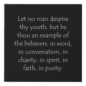 Tirage typographique du verset 1 Timothée 4:12