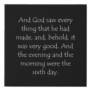 Genesis 1:31 typographic Bible verse print