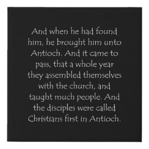 Acts 11:26 typographic Bible verse print